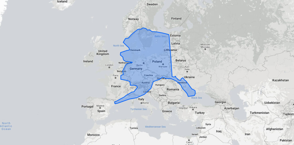 How big is Alaska compared to Europe