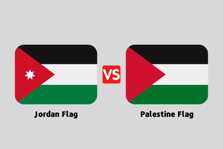 Jordan Flag vs Palestine Flag