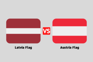 Latvian flag vs Austrian flag