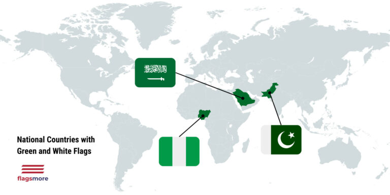 3 countries with green and white flags (Colors, Symbols, Facts)